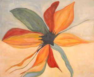 Farbenblüte - Acryl auf Leinwandstruktur-Platte - 50 x 60 cm